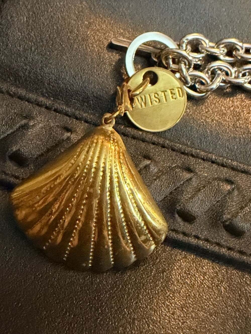 Twisted Silver Seashell Set Necklace